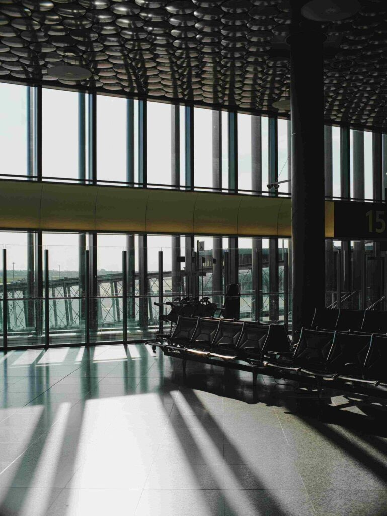 Airport terminal departure area — traveling through Santiago de los Caballeros Dominican Republic